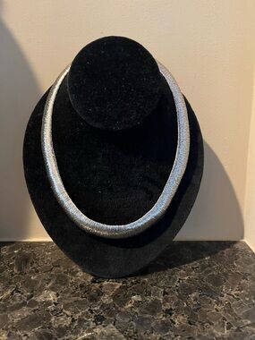 Sterling Silver Shiny Wrapped Collar Necklace